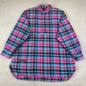 The Vermont Flannel Co Nightgown OS Plaid Flannel Prairie 100% Cotton Modest USA
